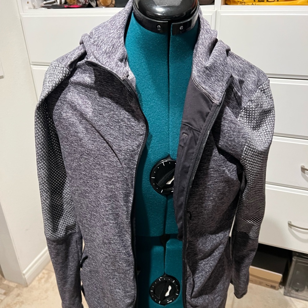 LULULEMON Men’s Surge Warm Full Zip Hoody Heathered Blue Black Size small